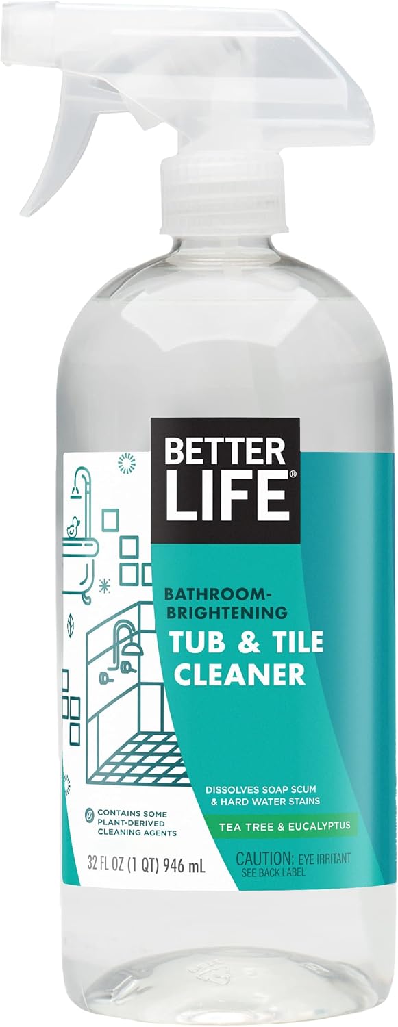 BETTER LIFE Bathroom Cleaner - Tea Tree Bathtub & Shower Cleaner Spray for Glass and Tile - Foaming