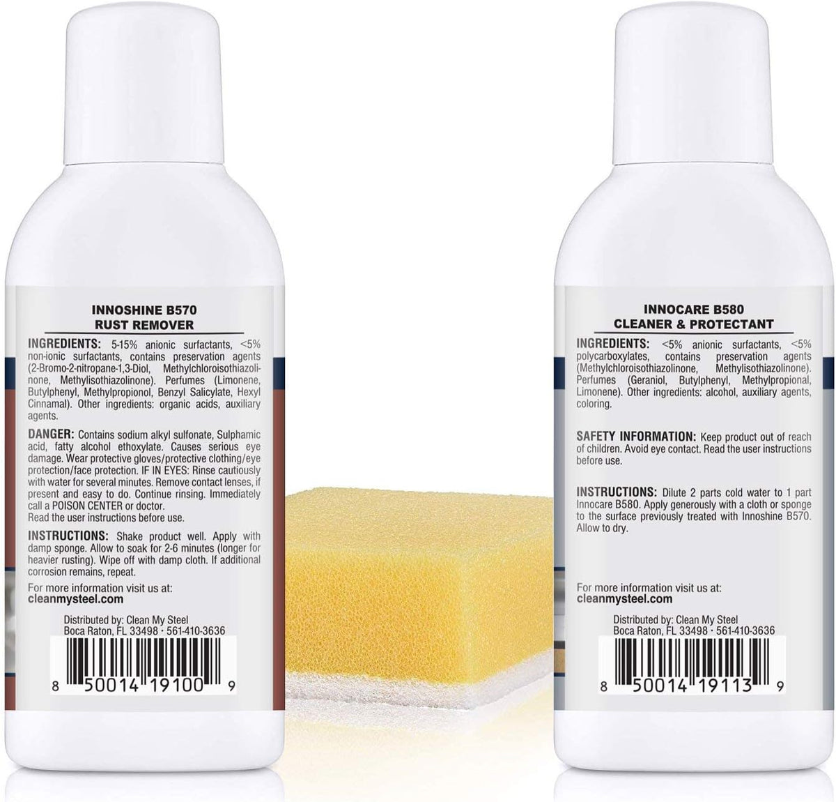 CLEAN MY STEEL – Stainless Steel Rust Stain Remover Kit with Protector – Fast Acting for Commercial
