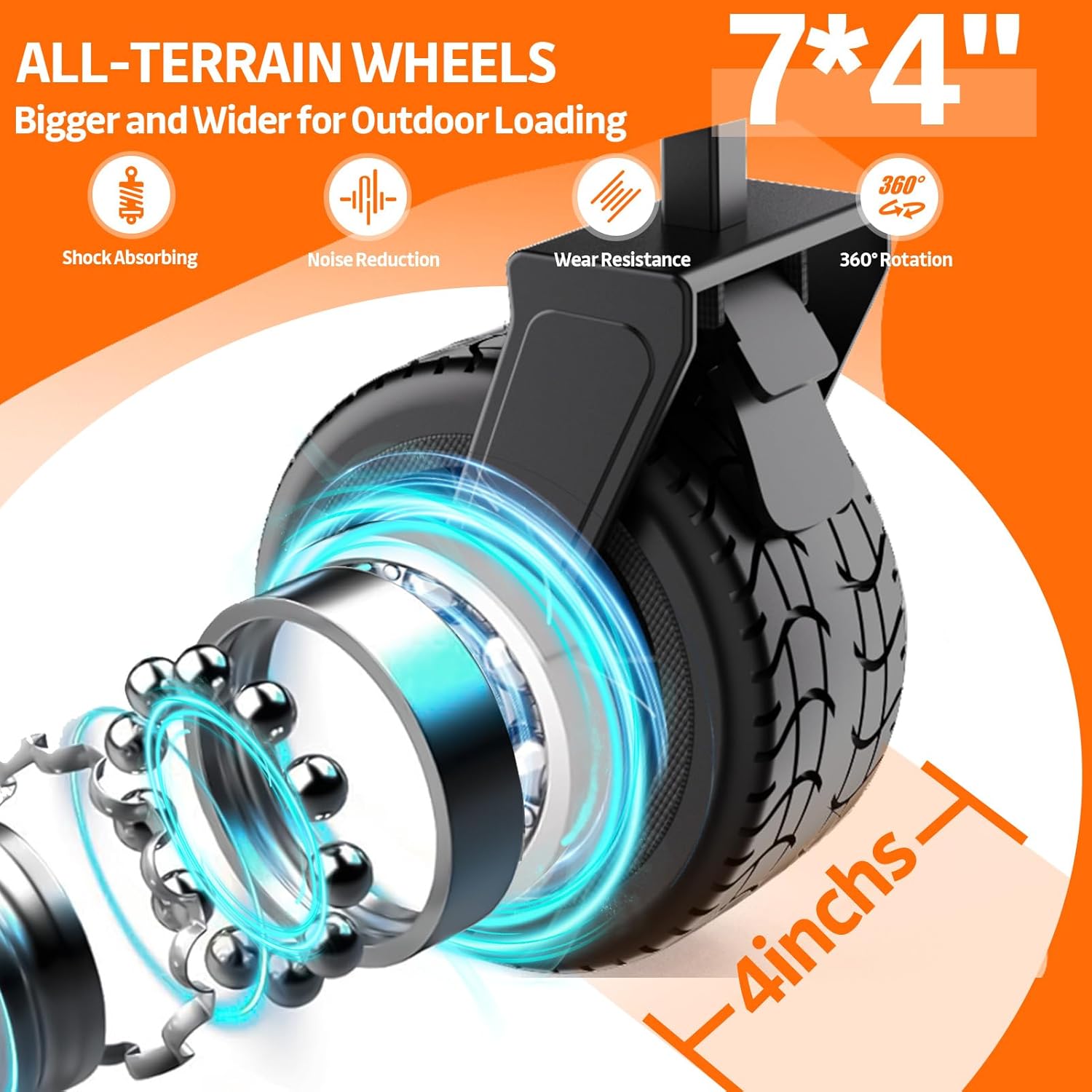 300L Large Collapsible Wagons Carts with Big All-Terrain Beach Wheels, Foldable Shopping Wagon
