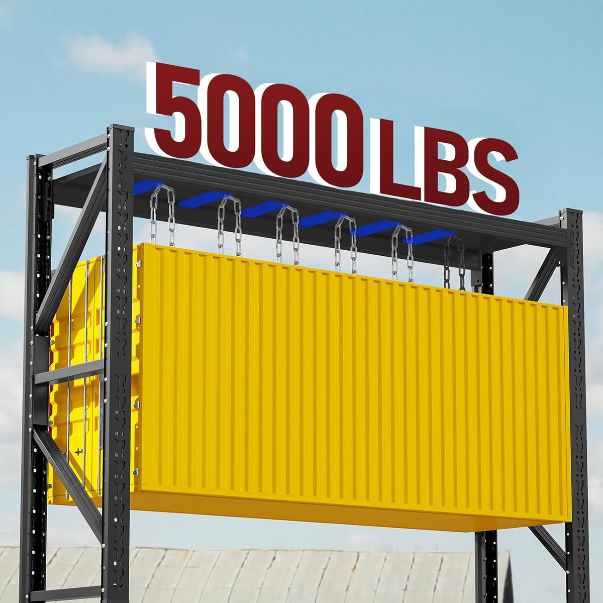 60" W Storage Shelves Heavy Duty, 4 Tier Metal Garage Shelving Units, 5000LBS Heavy Duty Adjustable