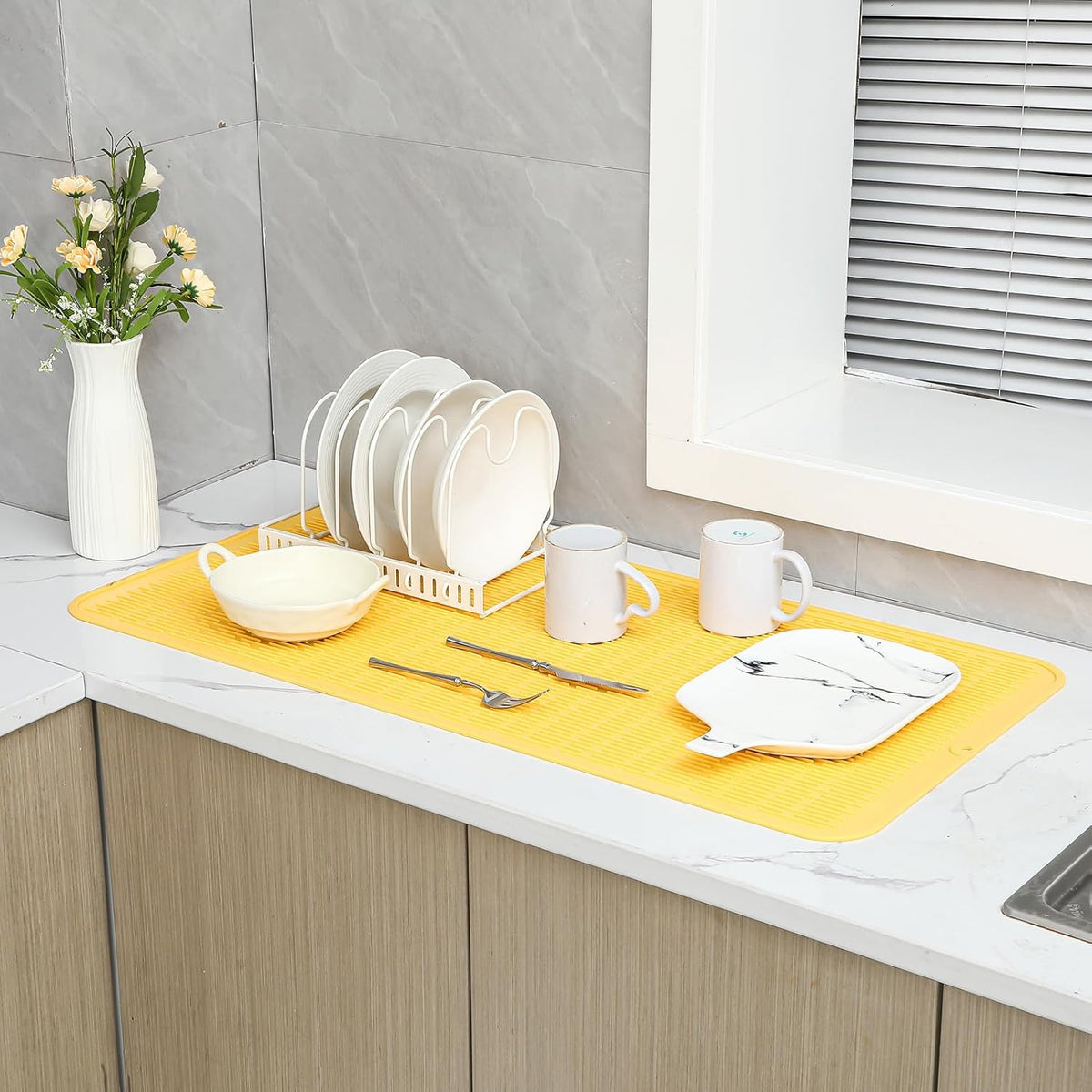 Silicone Dish Drying Mat for Multiple Usage,Easy clean,Eco-friendly,Heat-resistant Silicone Mat for
