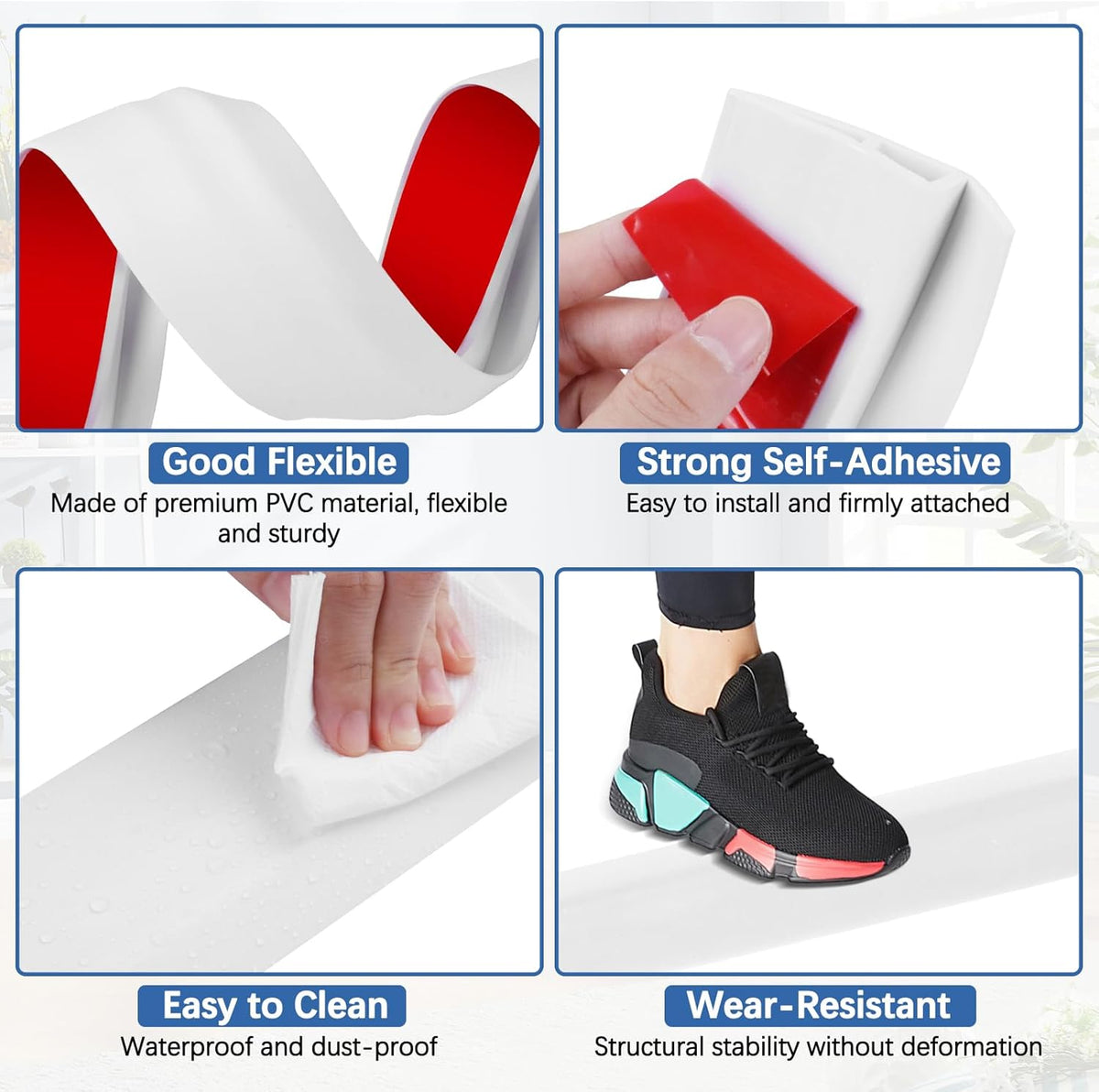 Vinyl Door Threshold Flooring Transition Strip Self Adhesive Carpet Edging Strip for Laminate