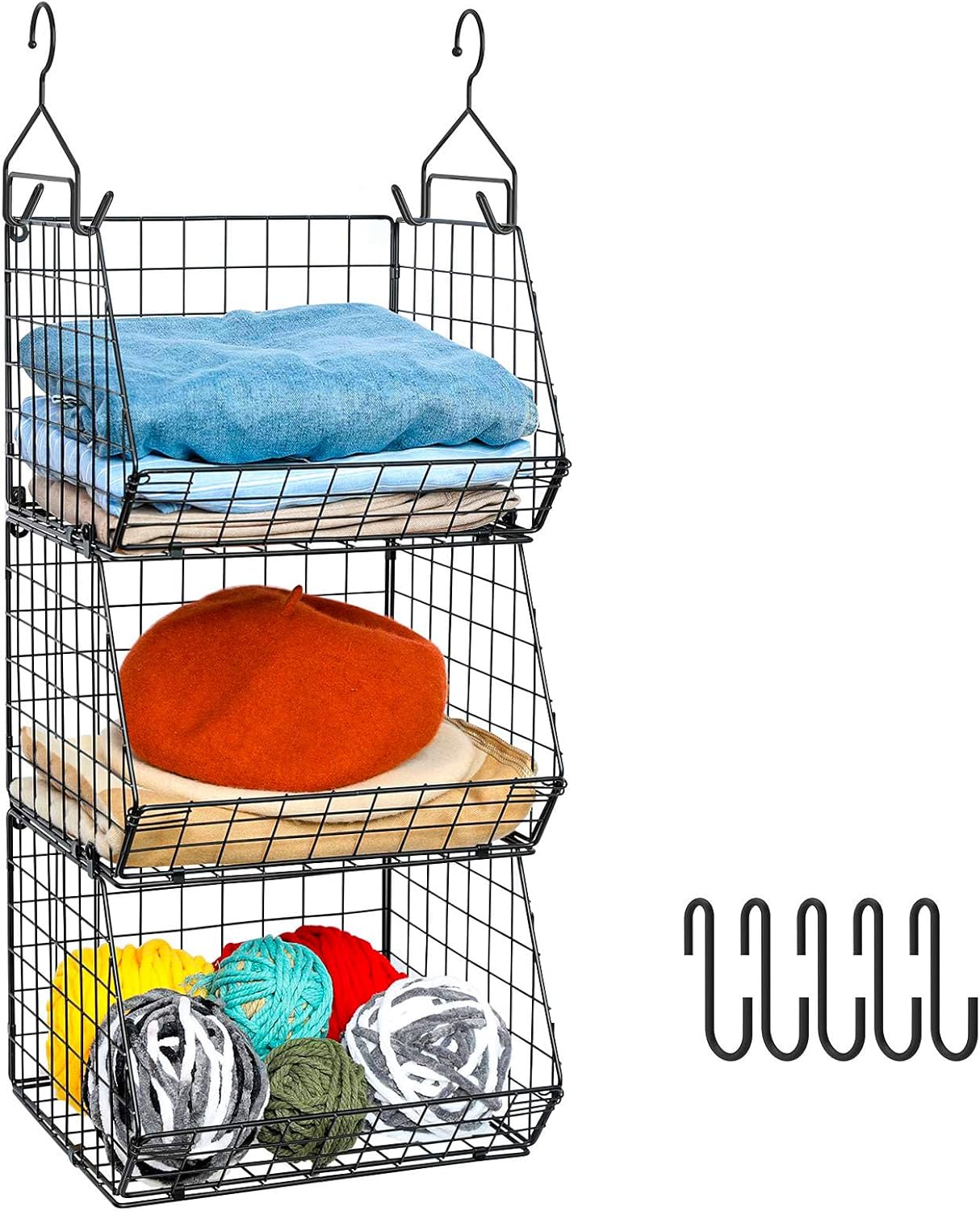X-cosrack 3-Tier Hanging Storage Organizer for Closet, Laundry & Utility Room | Space Saving