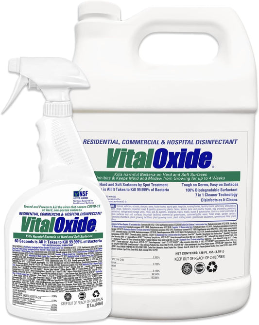 Vital Oxide Disinfectant, Deodorizer, Cleaner, Food-Contact Sanitizer, Virucide – (EPA registration