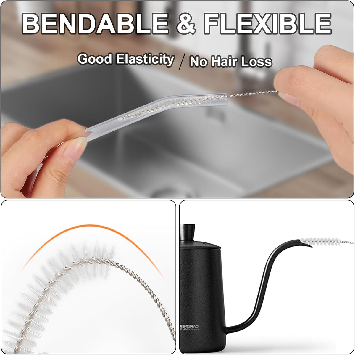 Straw Cleaner Brushes Sets, 12 Pieces 8.2 Inch Botthle Cleaning Brush and Nylon Tube Brush Brush