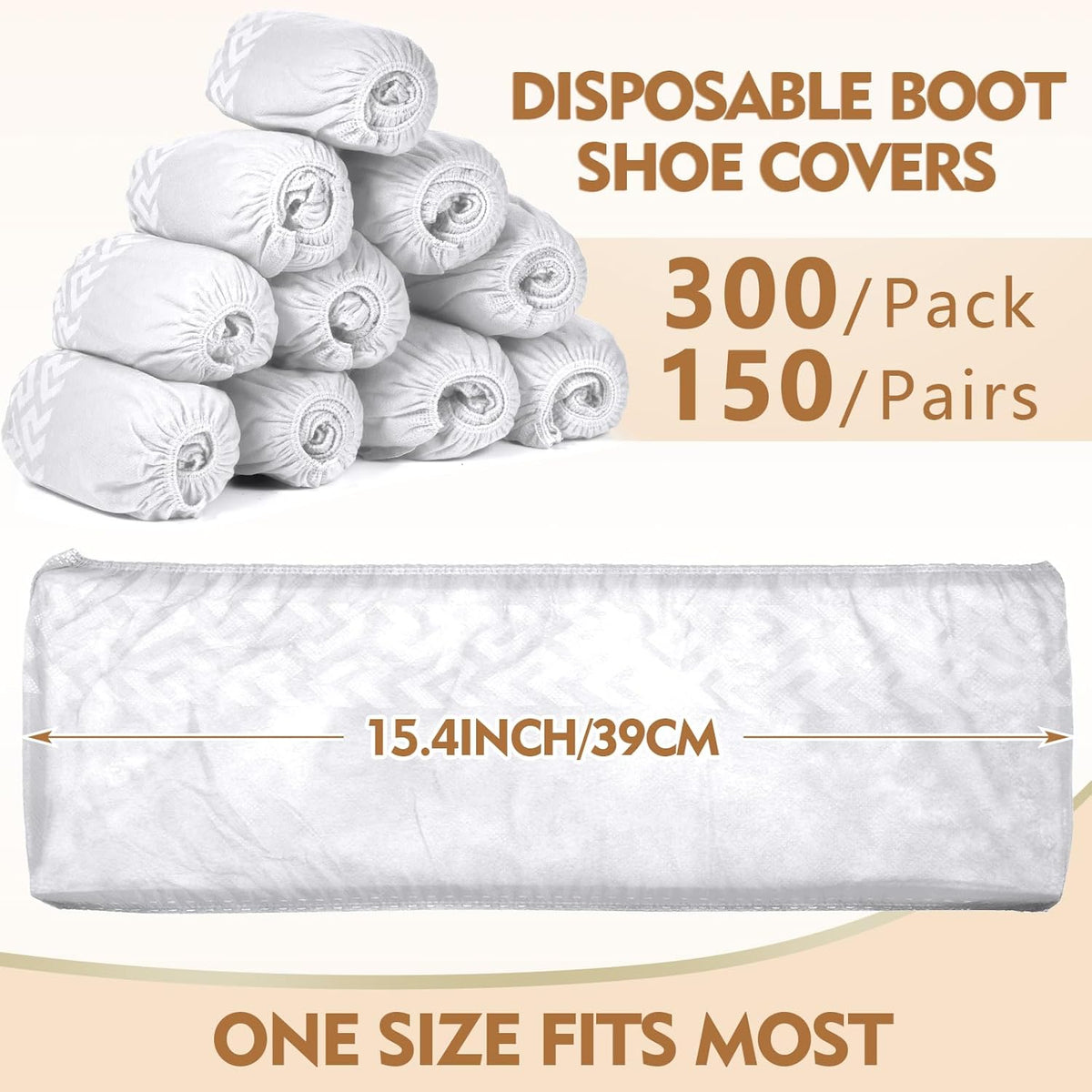 Zhanmai 300 Pack Disposable Shoe Covers Non Slip Disposable Large Foot Booties Shoe Covers for