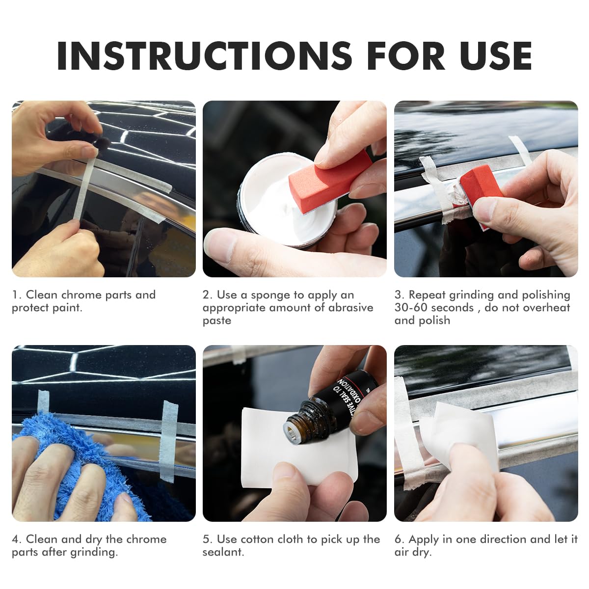 Metal Polish Restorer and Protectant, Chrome Cleaner and Polish for Cars, Removes Oxidation and