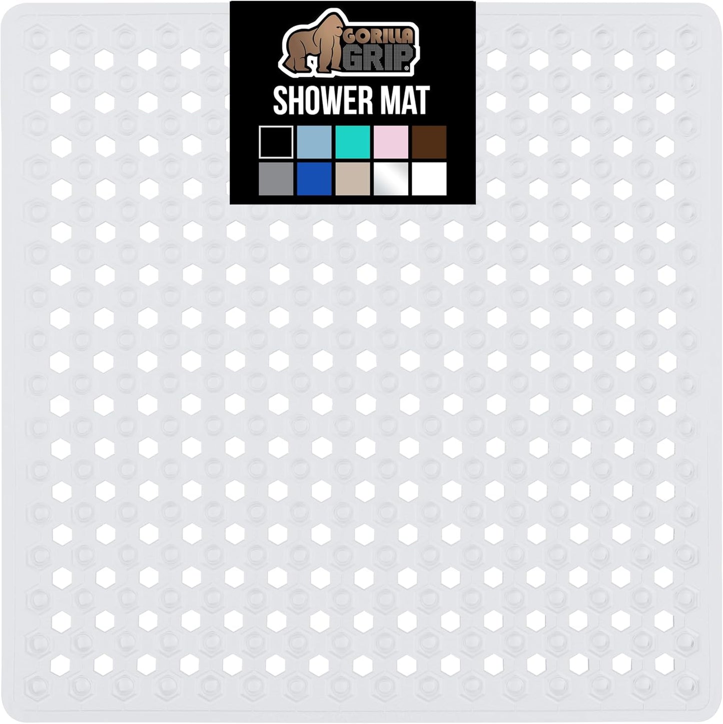 GORILLA GRIP Patented Square Shower Stall Mat, Small Bathtub Floor Mats for Stand Up Showers with