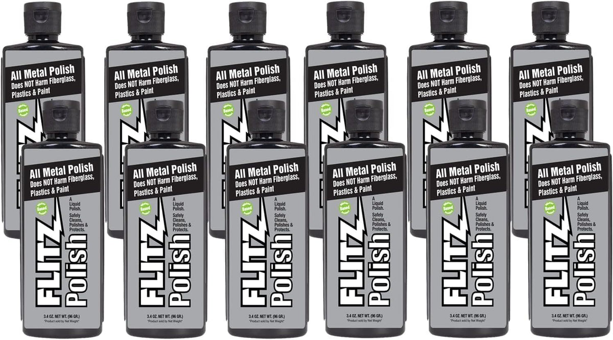 Flitz Multi Purpose Metal Polish Liquid - 3.4oz Bottle of USA-Made Tarnish Remover - For Aluminum