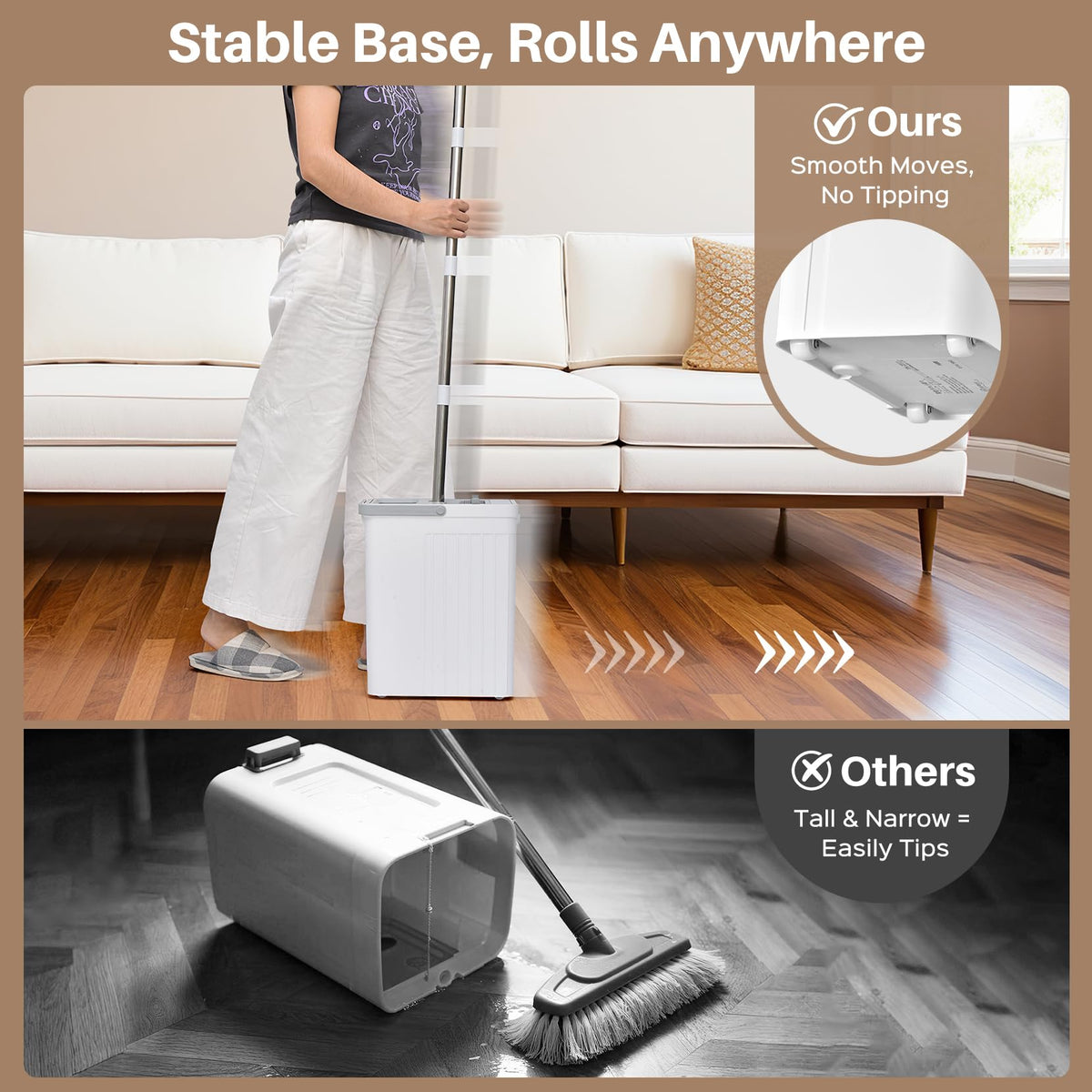 Veshiny Mop and Bucket Set, Flat Mop and Bucket System for Floor Cleaning