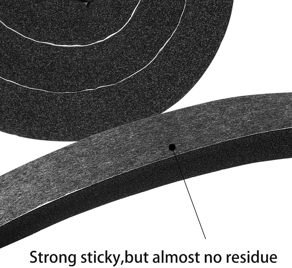 2 Rolls 1/2 Inch W 1/2 T Weather Stripping Air Conditioner Open Cell Foam Seal Tape, Window