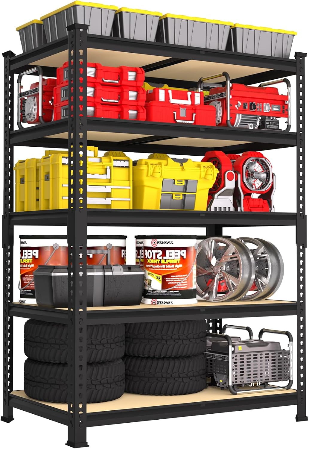 PrimeZone 36" x 16" x 72" Heavy Duty Storage Shelves - 5 Tier Adjustable Garage Storage Shelving