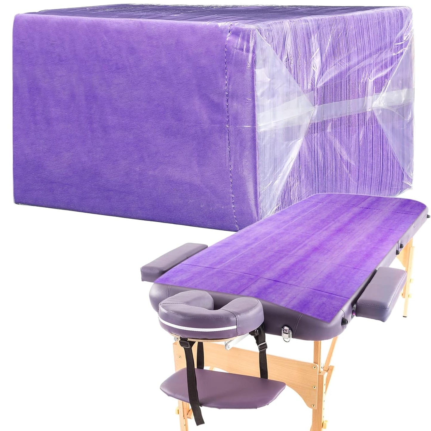 Breling 100 Pcs 31.5 x 71 Inch Disposable Bed Sheets Oil-proof PE Film Massage Table Sheets