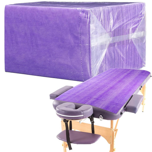 Breling 100 Pcs 31.5 x 71 Inch Disposable Bed Sheets Oil-proof PE Film Massage Table Sheets