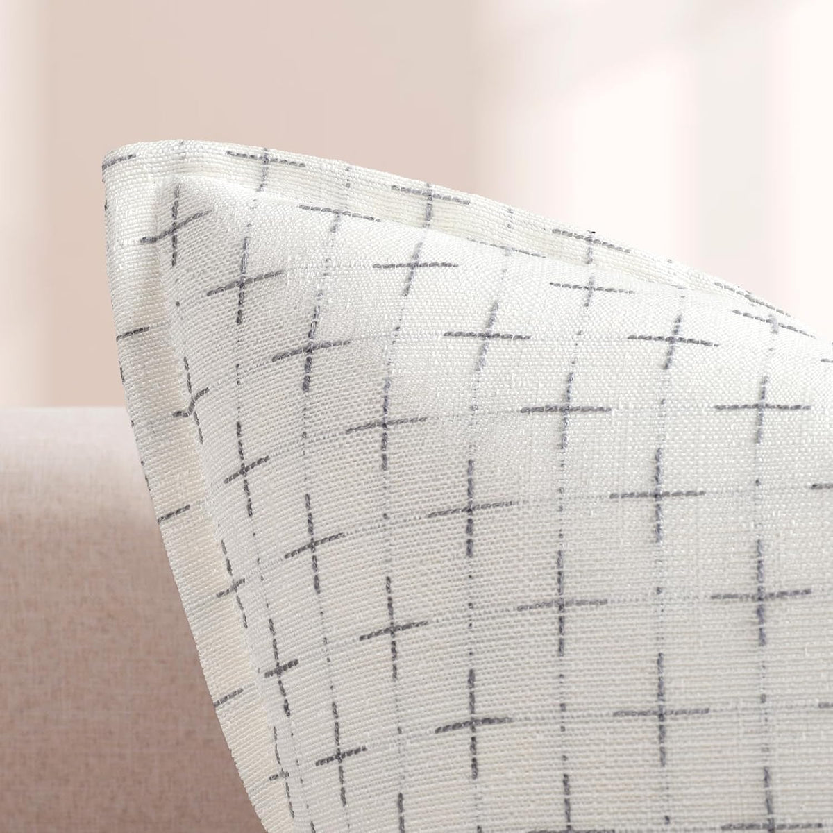 ZWJD Pillow Covers 22x22 Set of 2 Soft Polyester Textured Pillow Covers with Stylish Flange Edge