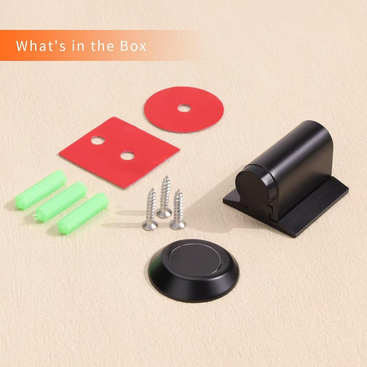 Bak Bo Magnetic Door Stoppers 2 Pack Bottom of Door Holder Keep Door Open No Drilling Magnet Floor