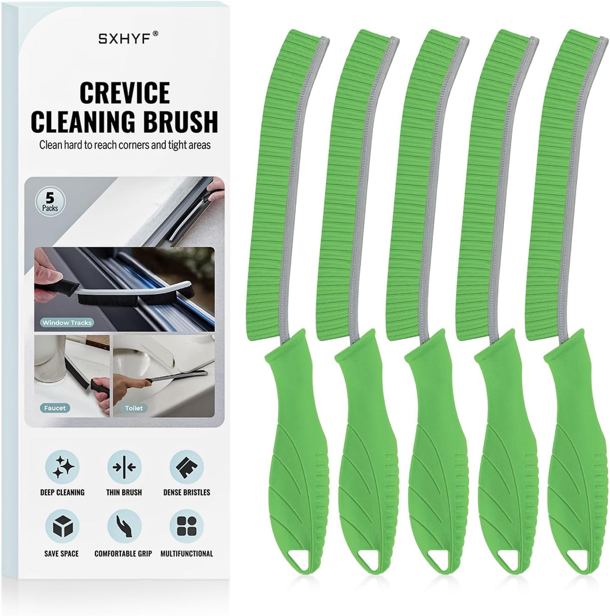 SXhyf Cleaning Brush - Hard Bristle Crevice Cleaning Brush, Multifunctional Gap Scrub Brush