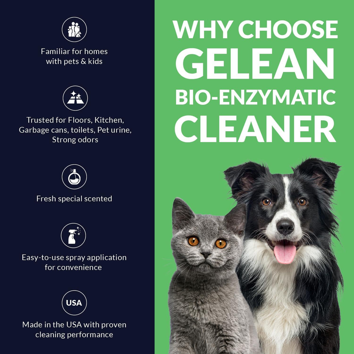 Strong Stain & Odor Eliminator - Cats & Dog Enzymatic Urine Destroyer -MADE IN USA- Fresh Scent