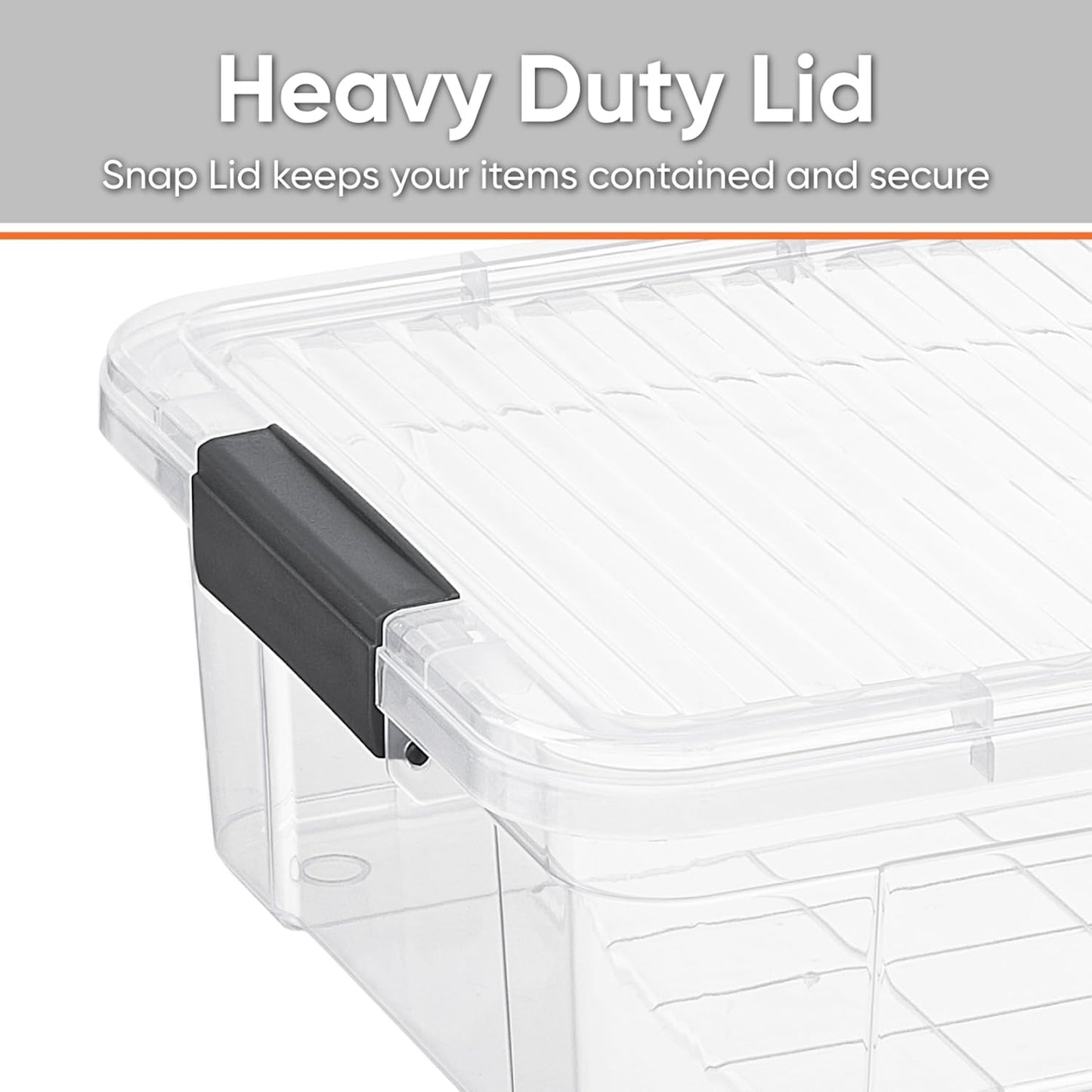 Superio Clear Storage Boxes with Lids, 16 Quart Plastic Container Bins for Organizing, Stackable