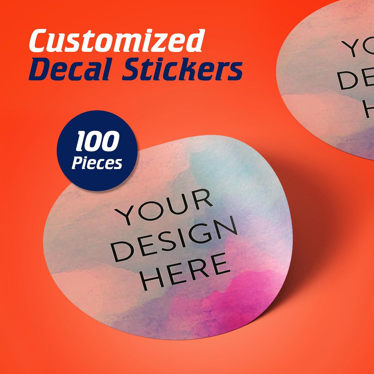 100 Custom Vinyl Stickers - Upload Your own Image, Text, Design, Logo - Personalized Logo Labels