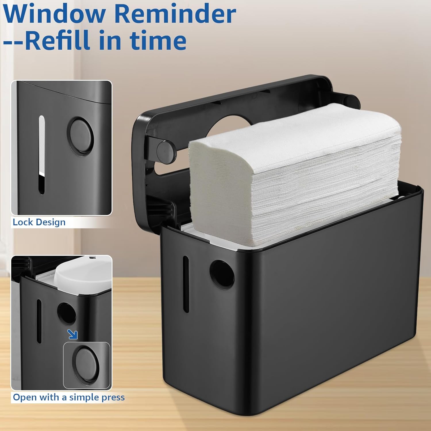 Paper Towel Dispenser Countertop, Multifold Trifold Paper Towel Holder, Hand Towel Dispenser