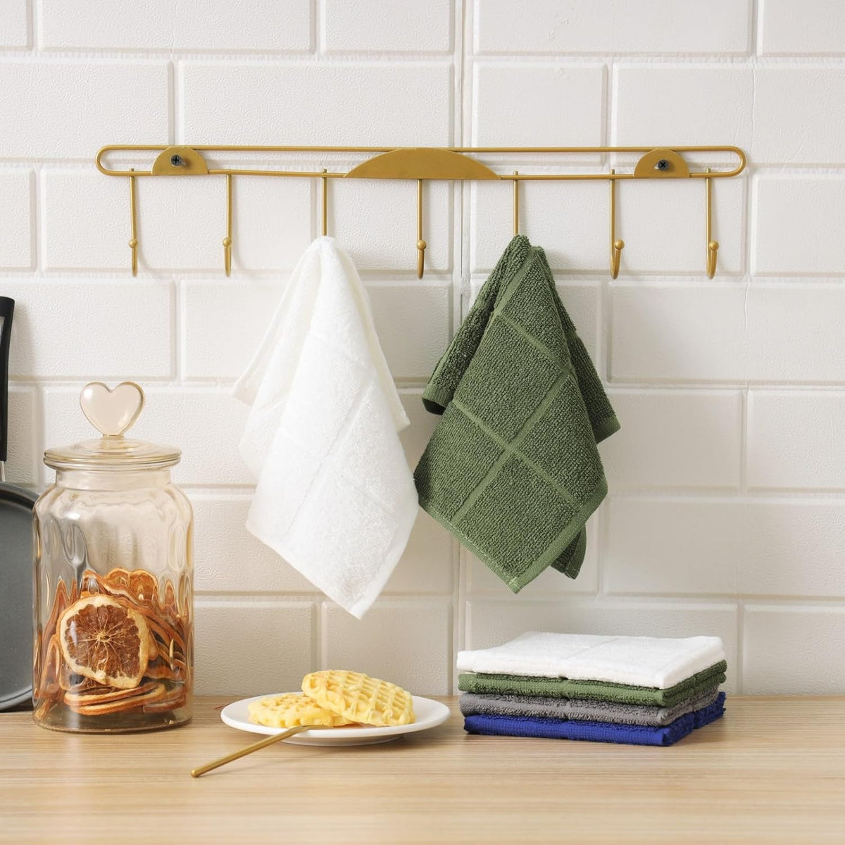 Glynniss Dishcloths Kitchen Highly Absorbent Dish Rags 100% Cotton Dish Cloths for Washing Dishes