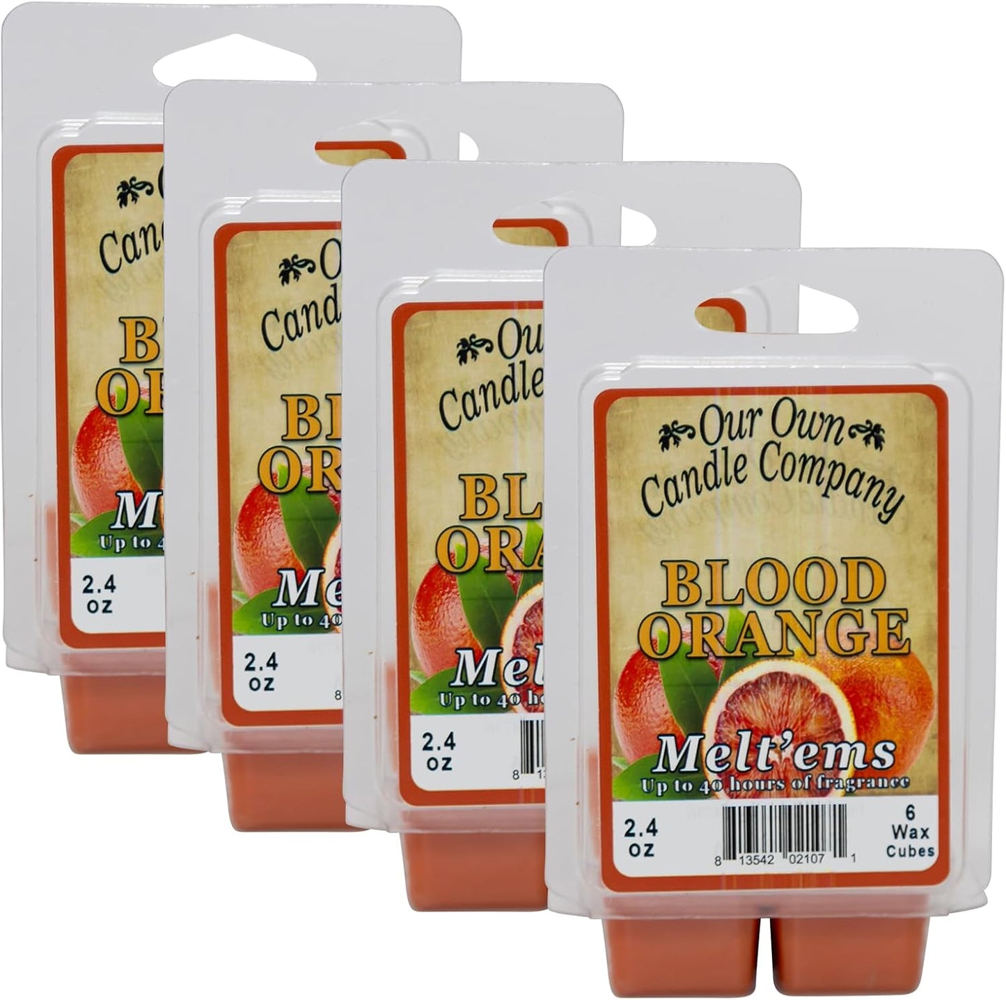 Our Own Candle Company Premium Wax Melt, Blood Orange Scent, Handmade in The USA, 24 Cubes (4 Pack