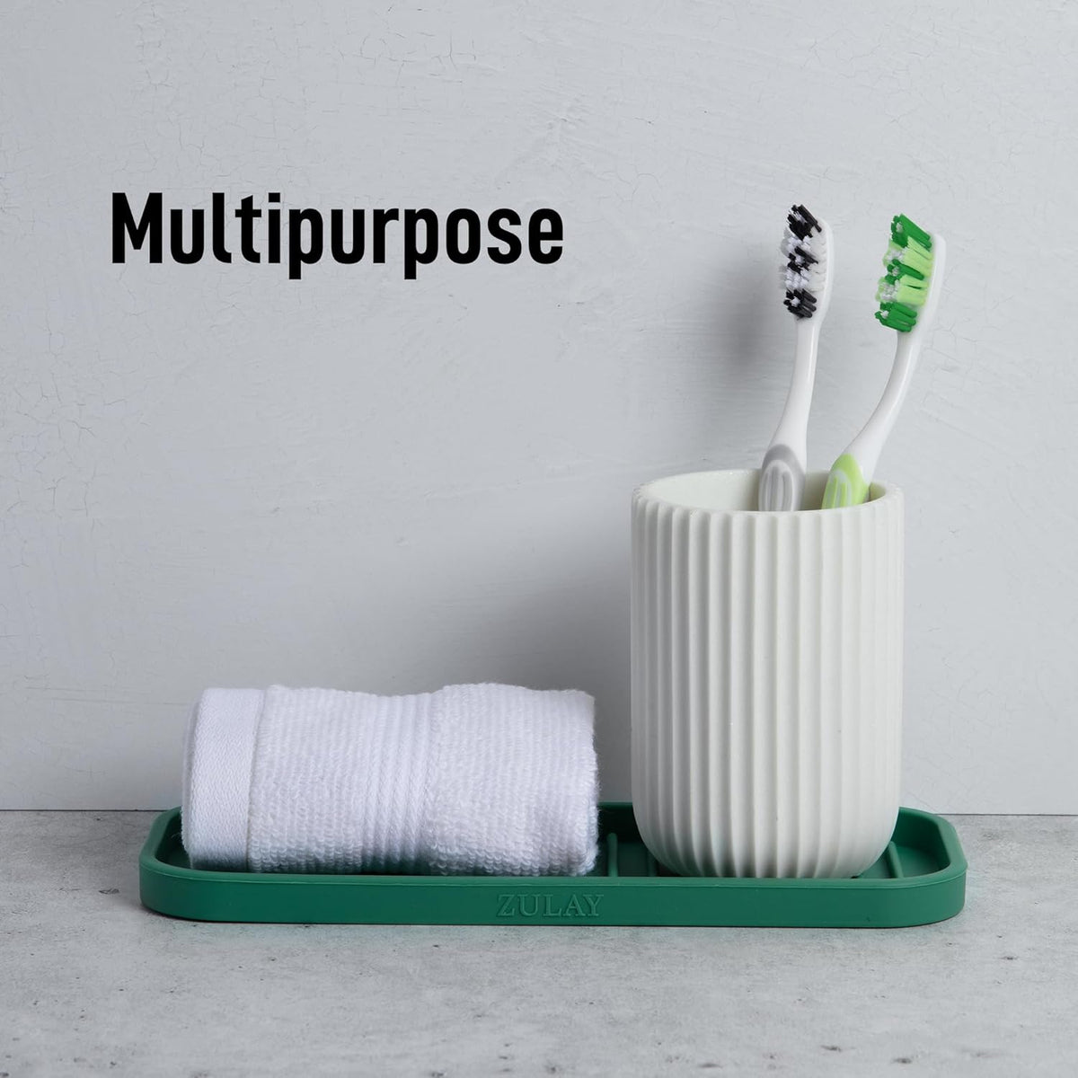 Zulay Kitchen (9x3.5) Silicone Sponge Holder for Kitchen Sink - Flexible Multipurpose Soap Tray