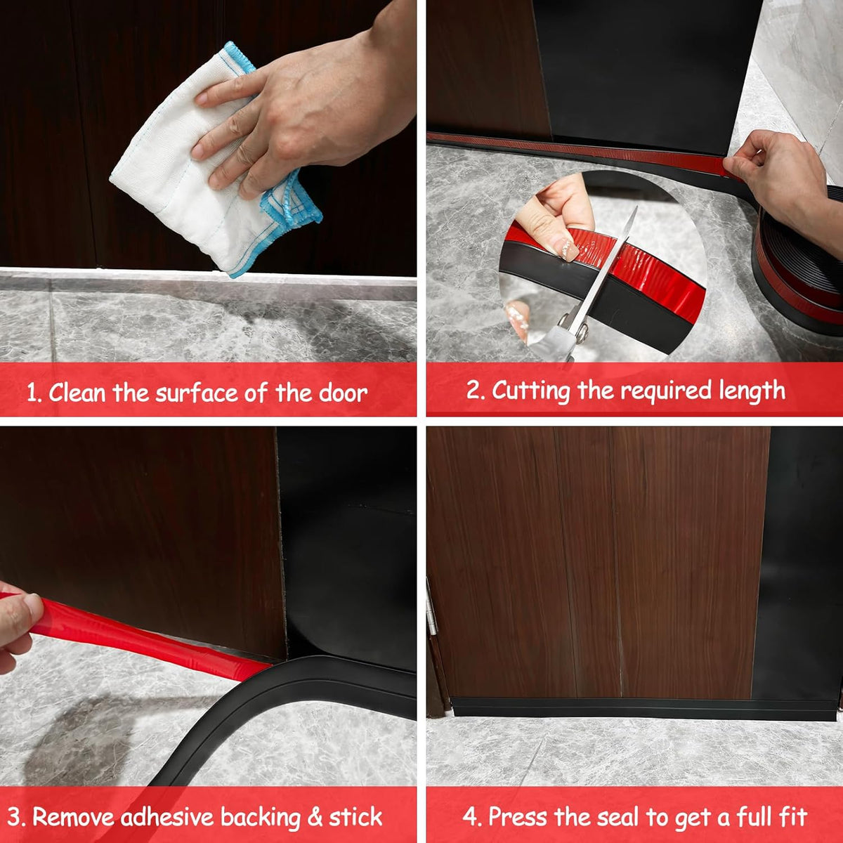 Silicone Weather Stripping, Door Draft Stopper Window Seal Strip for Gaps of Door & Windows, Garage