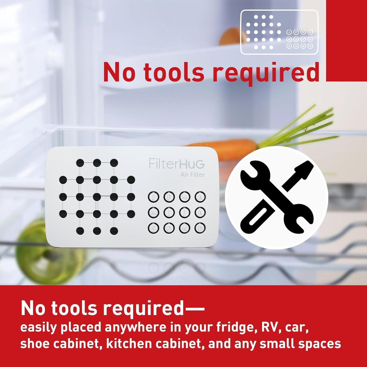 2Pack Premium Fridge Deodorizer & Odor Eliminator with Special Activated Carbon Fiber, Keeps