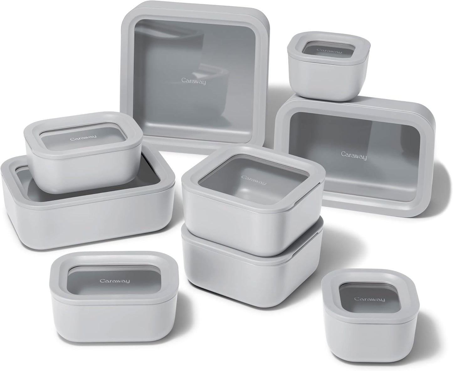 Caraway 25pc Glass Food Storage Set - Glass Storage Containers for Food - Non-Toxic Ceramic-Coated