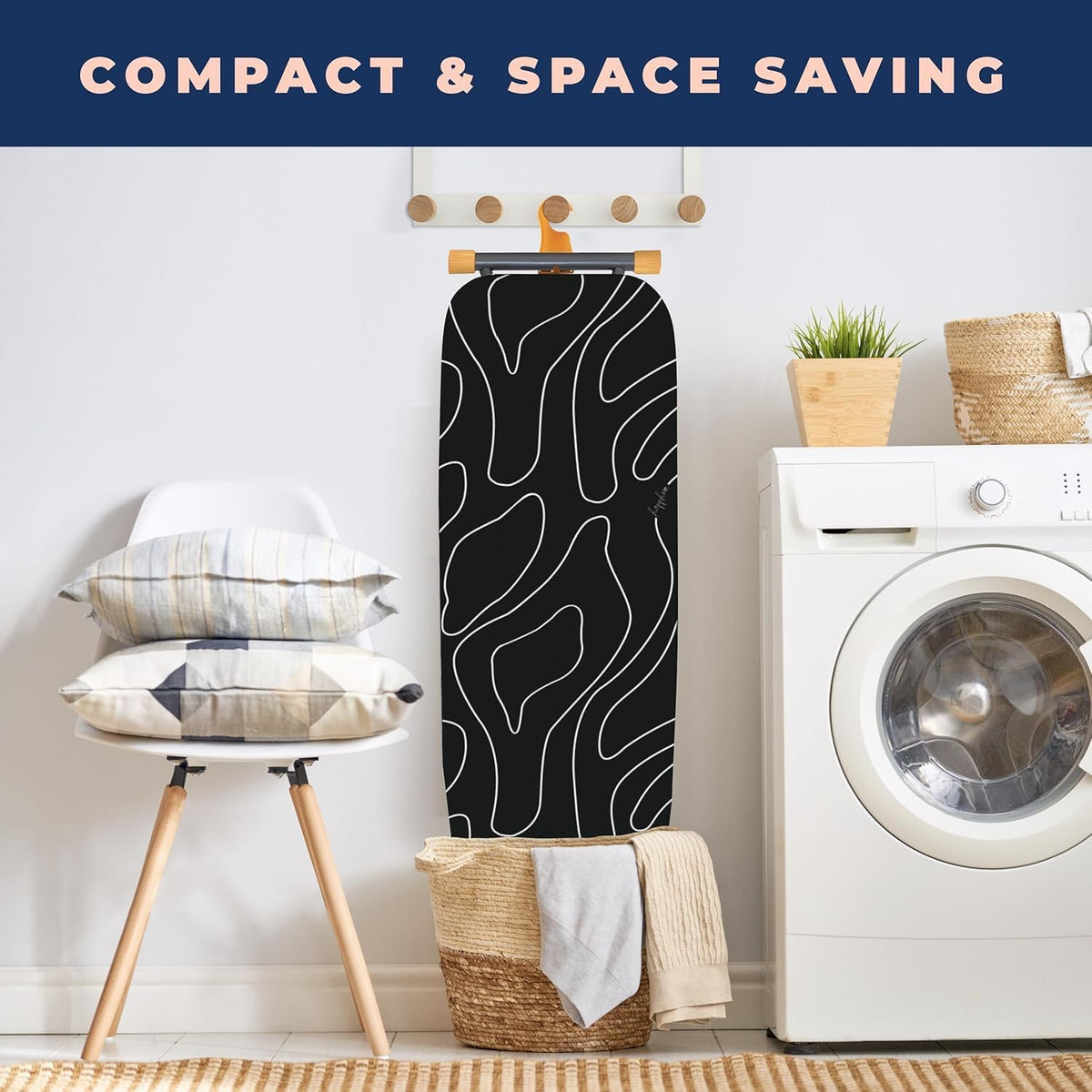 Ironing Board, Compact and Space Saver Ironing Board with Extra Thick 3 Layers Cover, Height