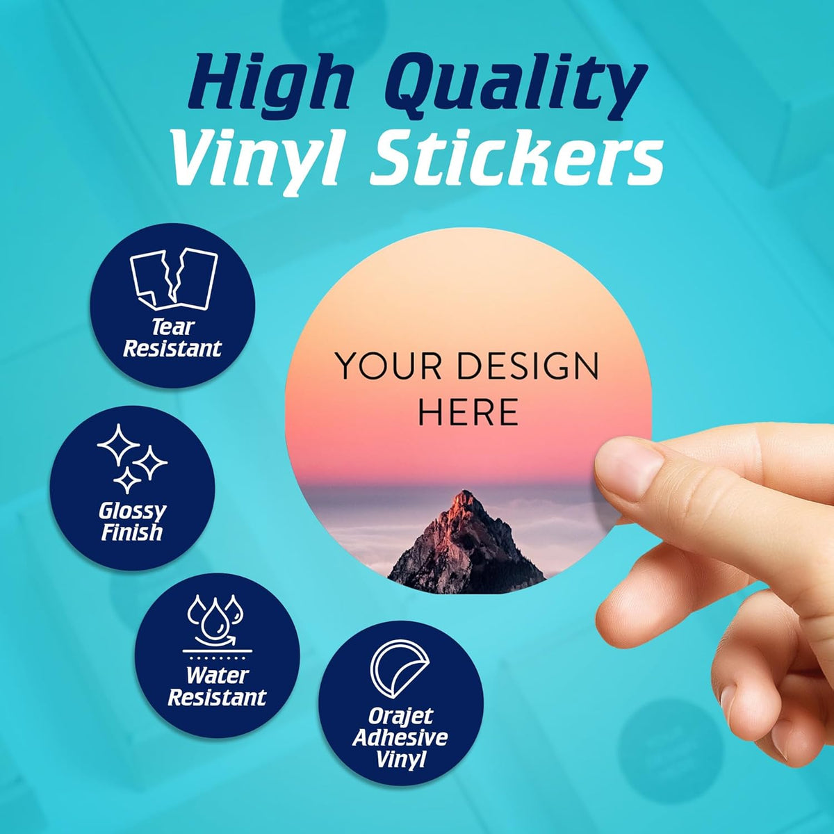 100 Custom Vinyl Stickers - Upload Your own Image, Text, Design, Logo - Personalized Logo Labels