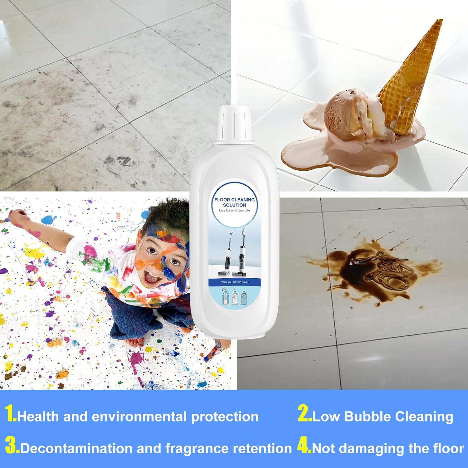 10 Bottles Compatible with Tineco Cleaning Solution Pet 500ml Per Bottle Orange Scents Floor