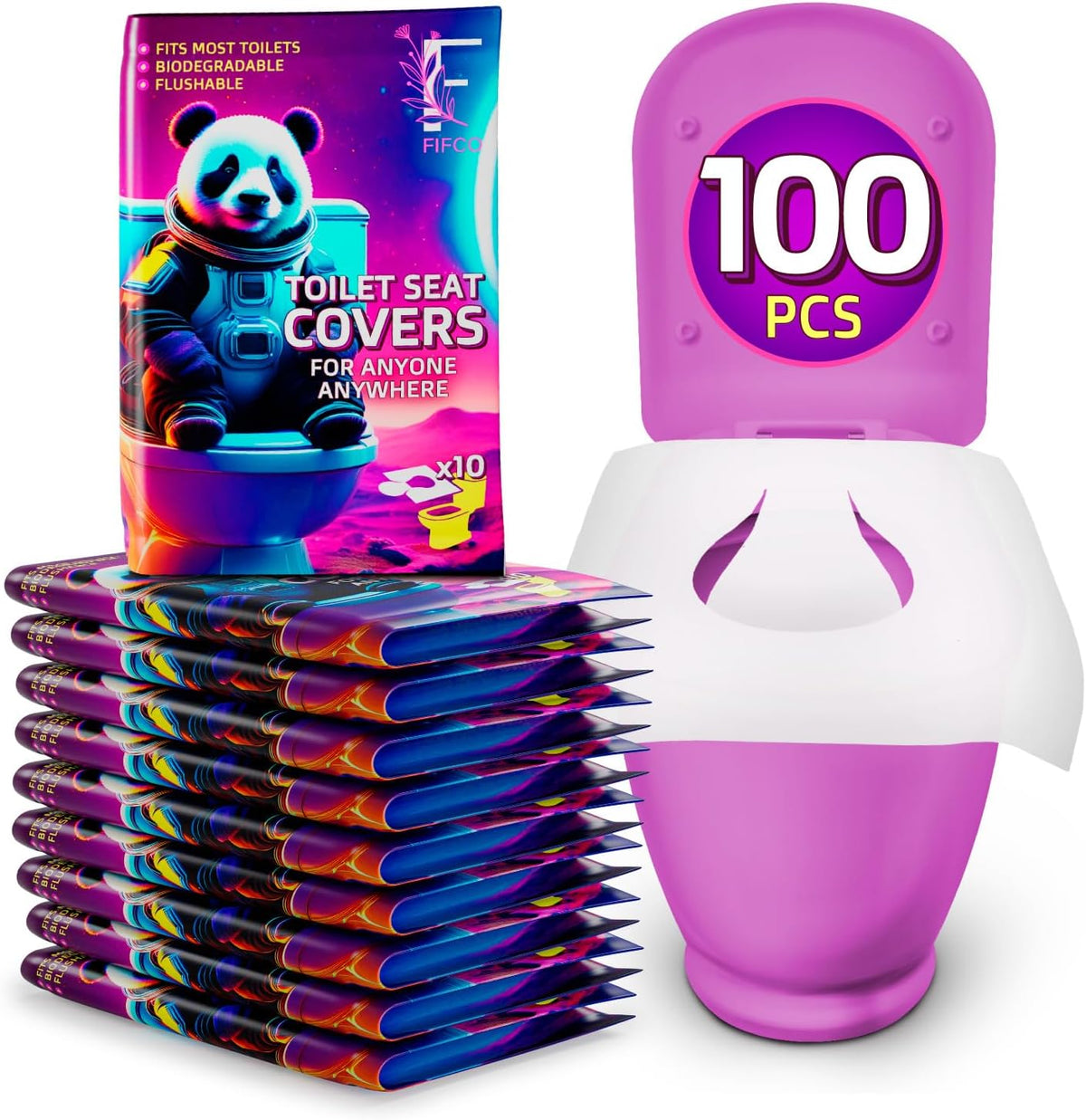 100 Pcs Disposable Toilet Seat Cover - Biodegradable and Flushable Toilet Seat Liners for Public
