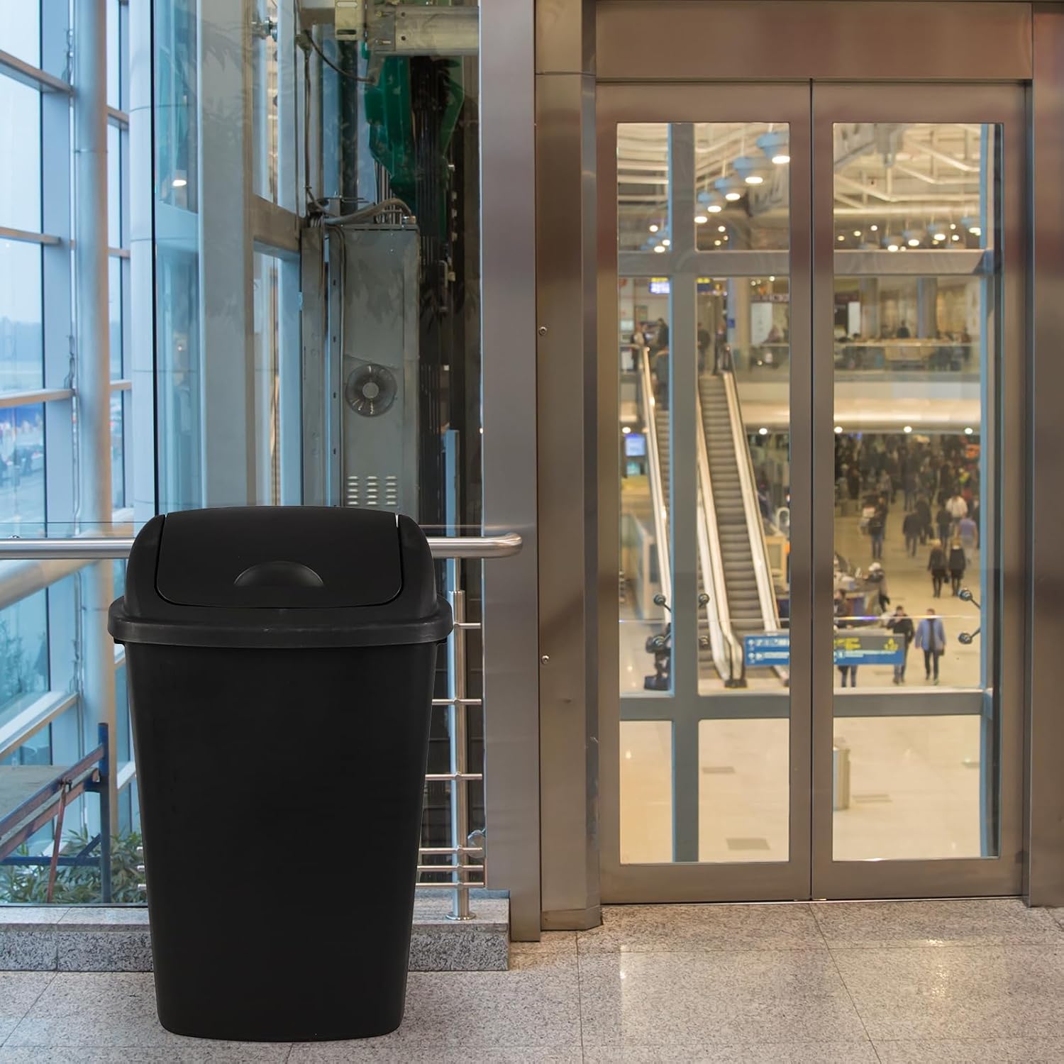 13 Gallon / 50 L Swing Lid Tall Kitchen Trash Can, 4-Pack, Restaurants, Garage, Classroom, Office