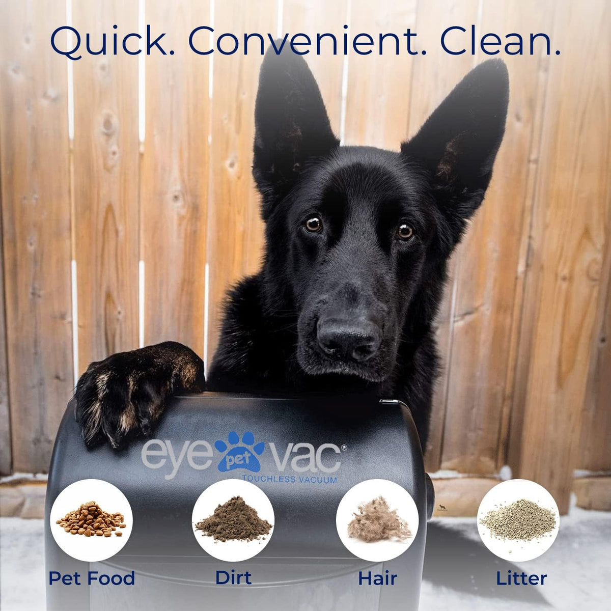 EyeVac Pet Touchless Vacuum Automatic Dustpan - Ultra Fast & Powerful - Great for Sweeping Cat Dog