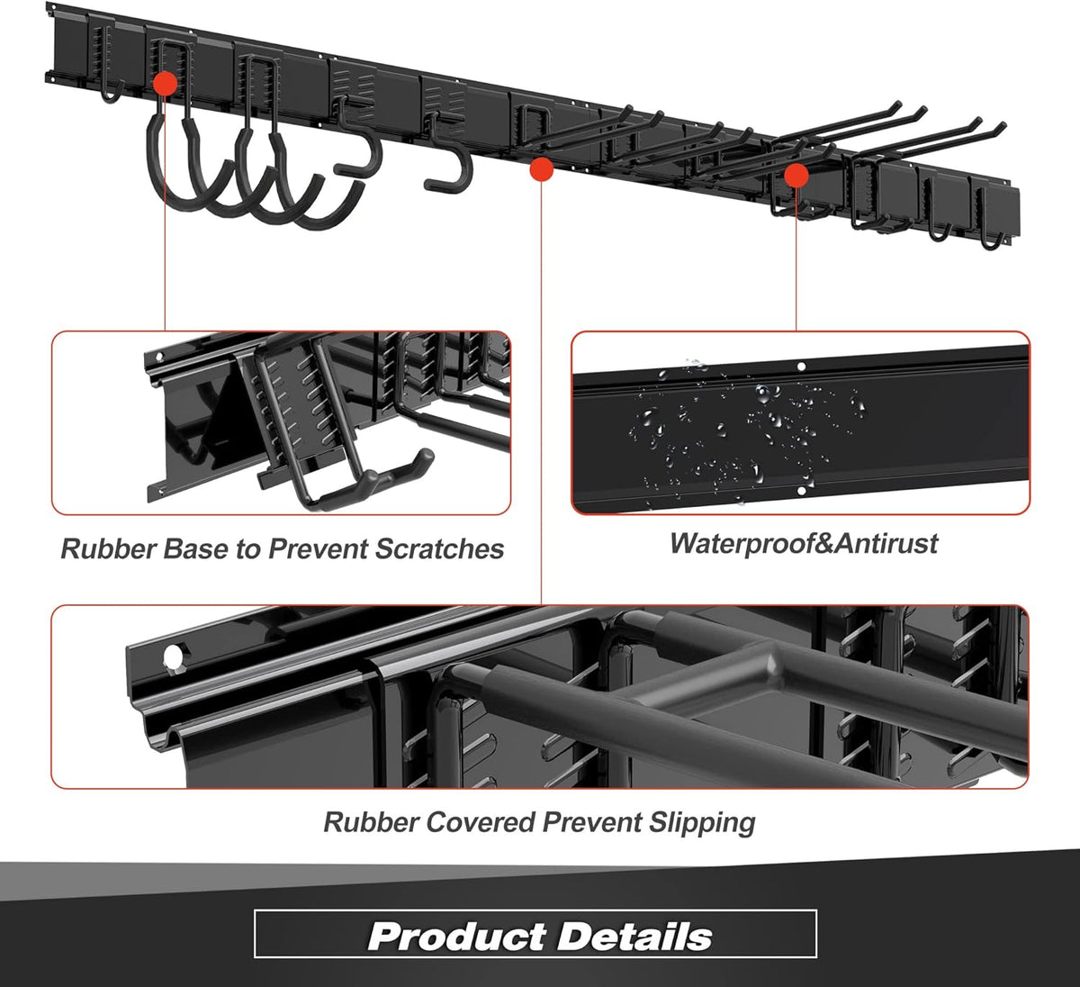 Garage Tool Storage Rack, Heavy Duty Garage Storage Organizer Rack System Wall Mounted Tool with 12
