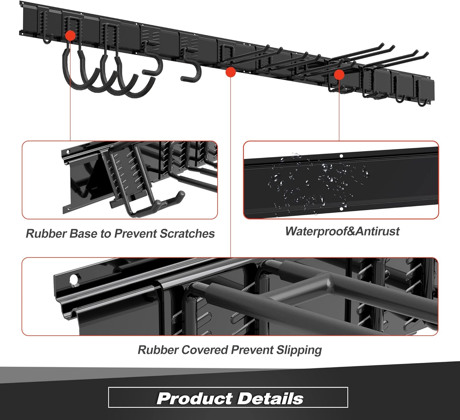 Garage Tool Storage Rack, Heavy Duty Garage Storage Organizer Rack System Wall Mounted Tool with 12