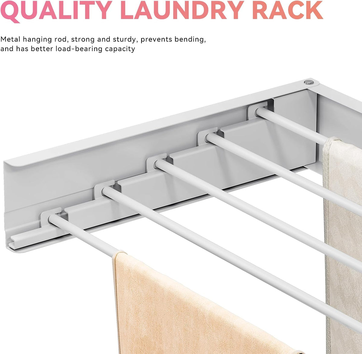 APEXCHASER Wall Mounted Clothes Drying Rack, Laundry Drying Rack Retractable, Towel Racks for