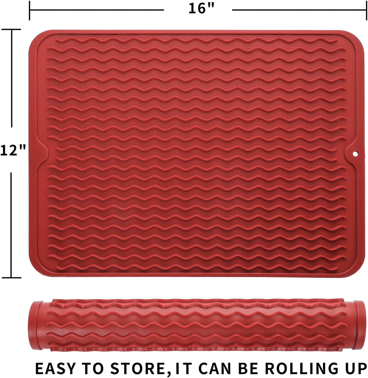 Silicone Dish Drying Mat for Multiple Usage,Easy clean,Eco-friendly,Heat-resistant Silicone Mat for