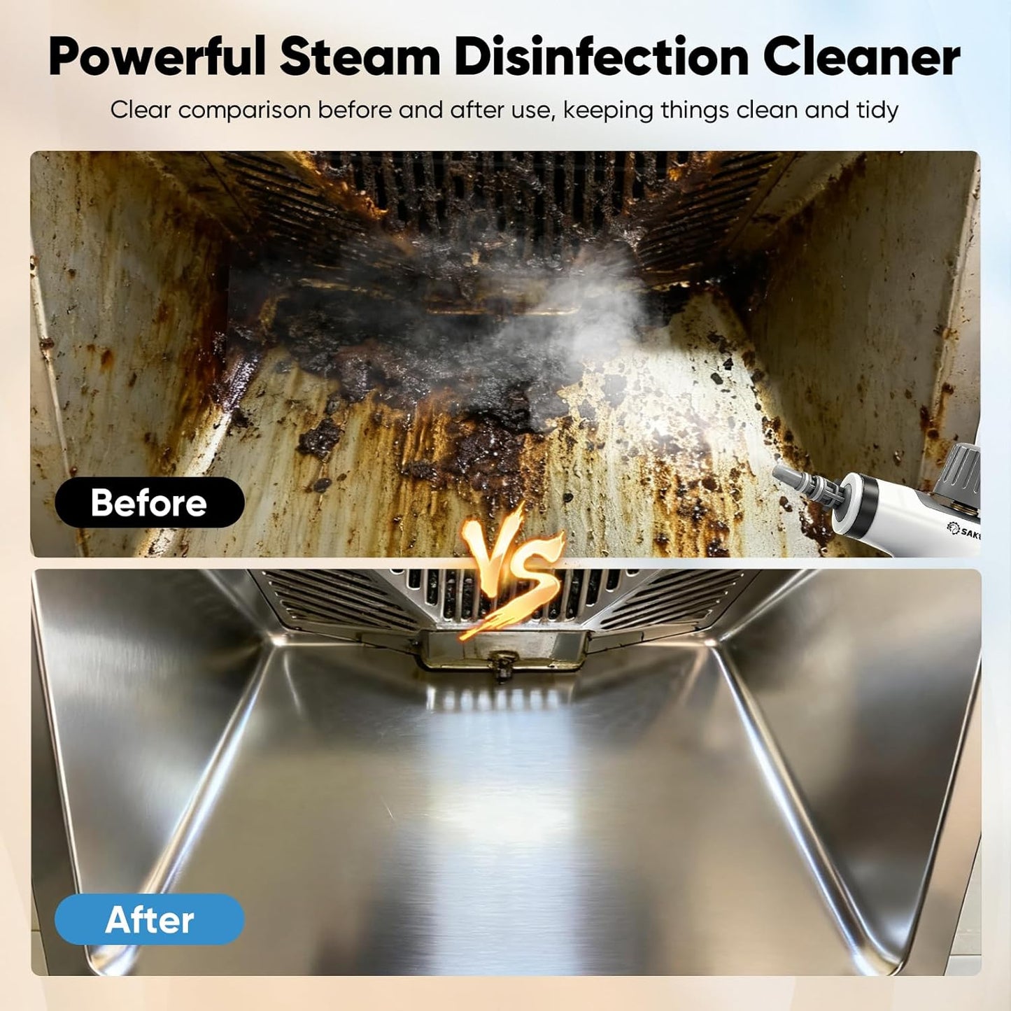 Saker Handheld Steam Cleaner New,Portable Steam Cleaner for Home,1050W Steam Cleaner,5 Fiber Cloths