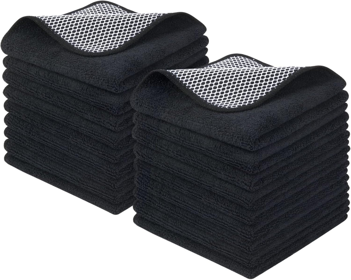KinHwa Kitchen Washcloths for Dishes Absorbent Microfiber Dish Cloths Quick Dry Dish Rags with Poly