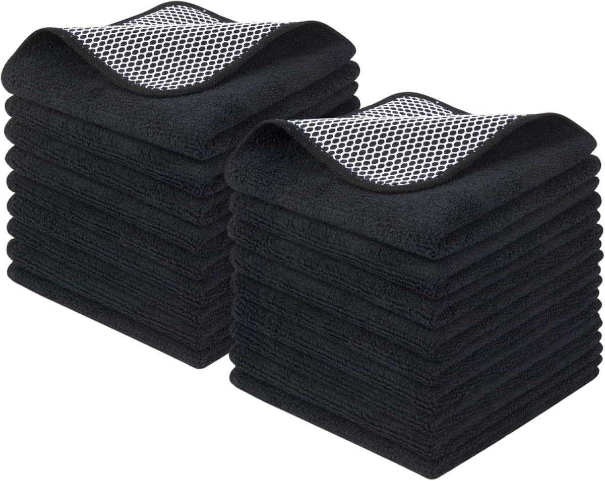 KinHwa Kitchen Washcloths for Dishes Absorbent Microfiber Dish Cloths Quick Dry Dish Rags with Poly