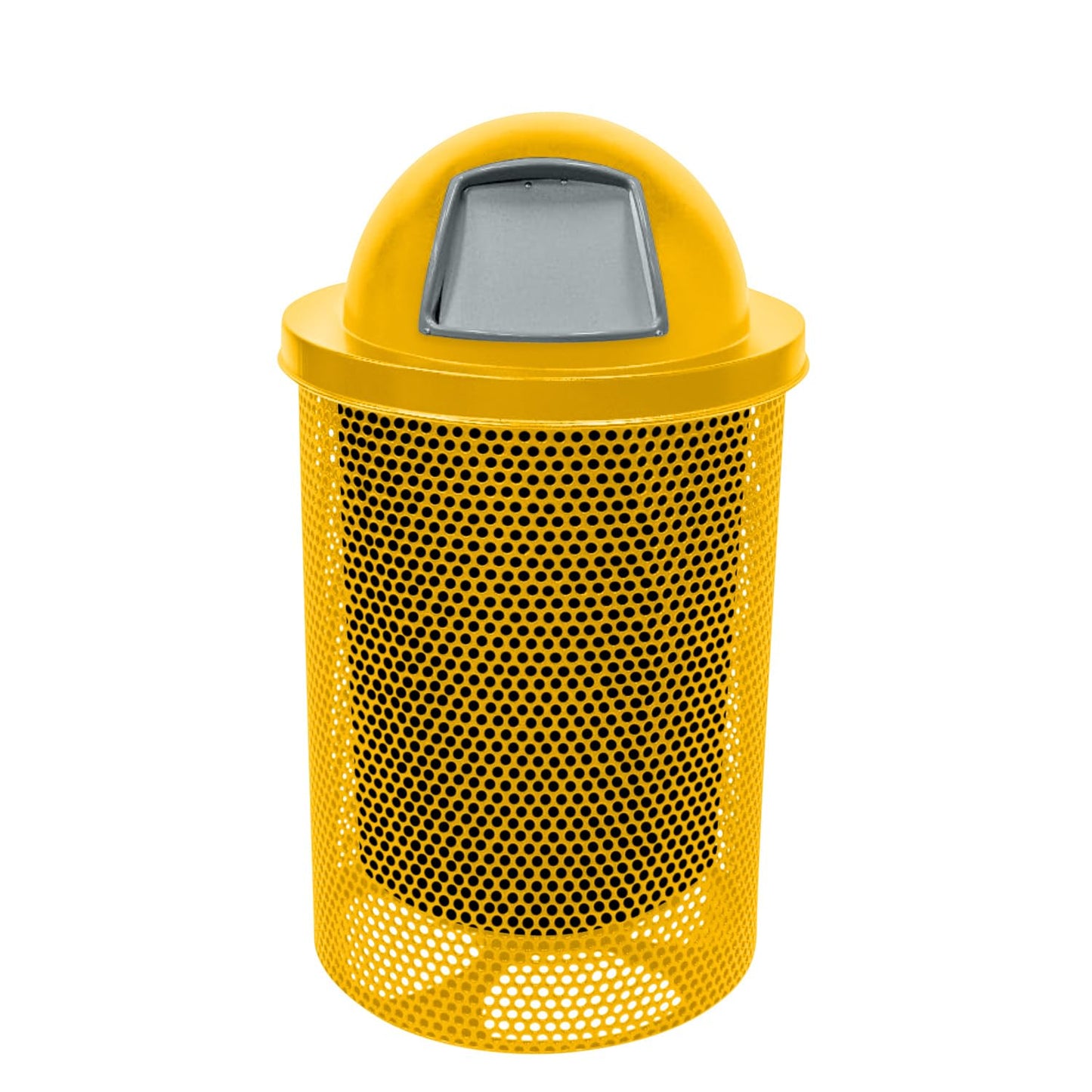 COATEDOUTDOORFURNITURE Coated Outdoor Furniture 32-Gallon Heavy-Duty Punched Steel Round Trash