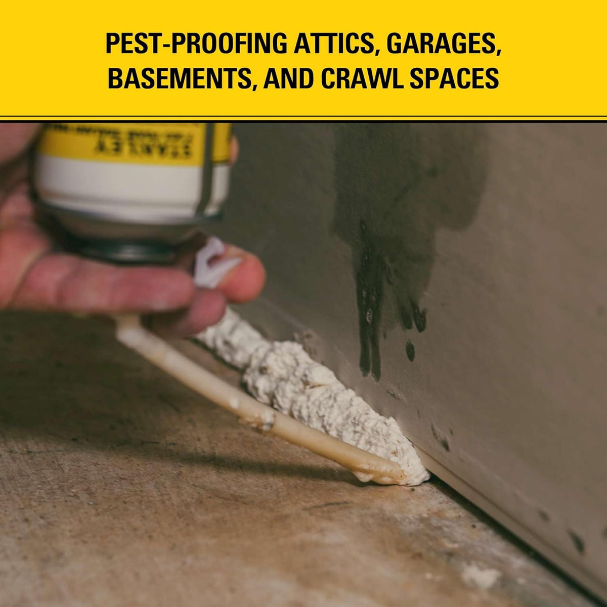 Stanley F993 Expanding Foam Sealant Spray – (2x12oz) Gaps & Cracks Filler, PestBlocker for