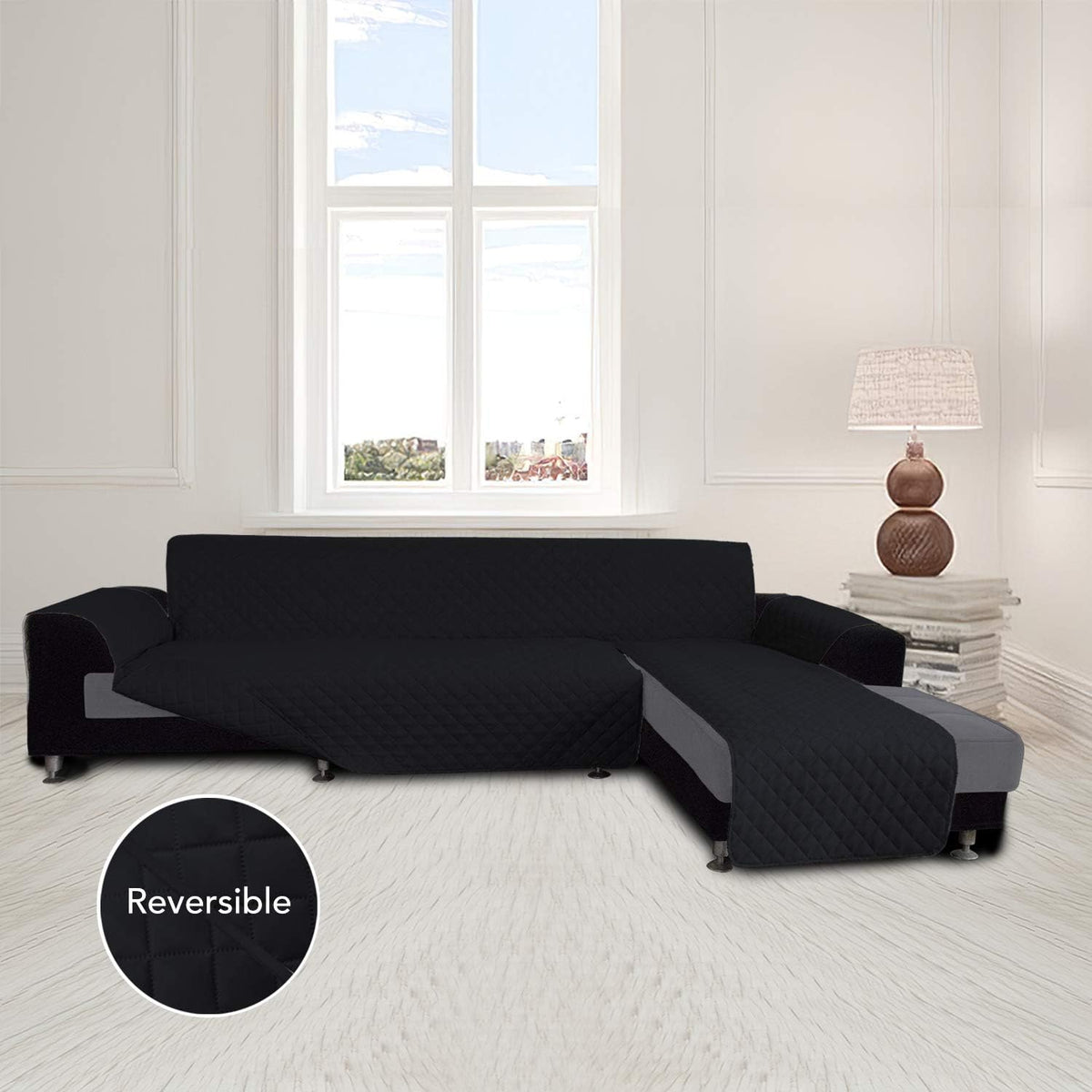 Easy-Going L Shape Sofa Slipcover - Reversible Sectional Couch Cover - Furniture Protector for Pets