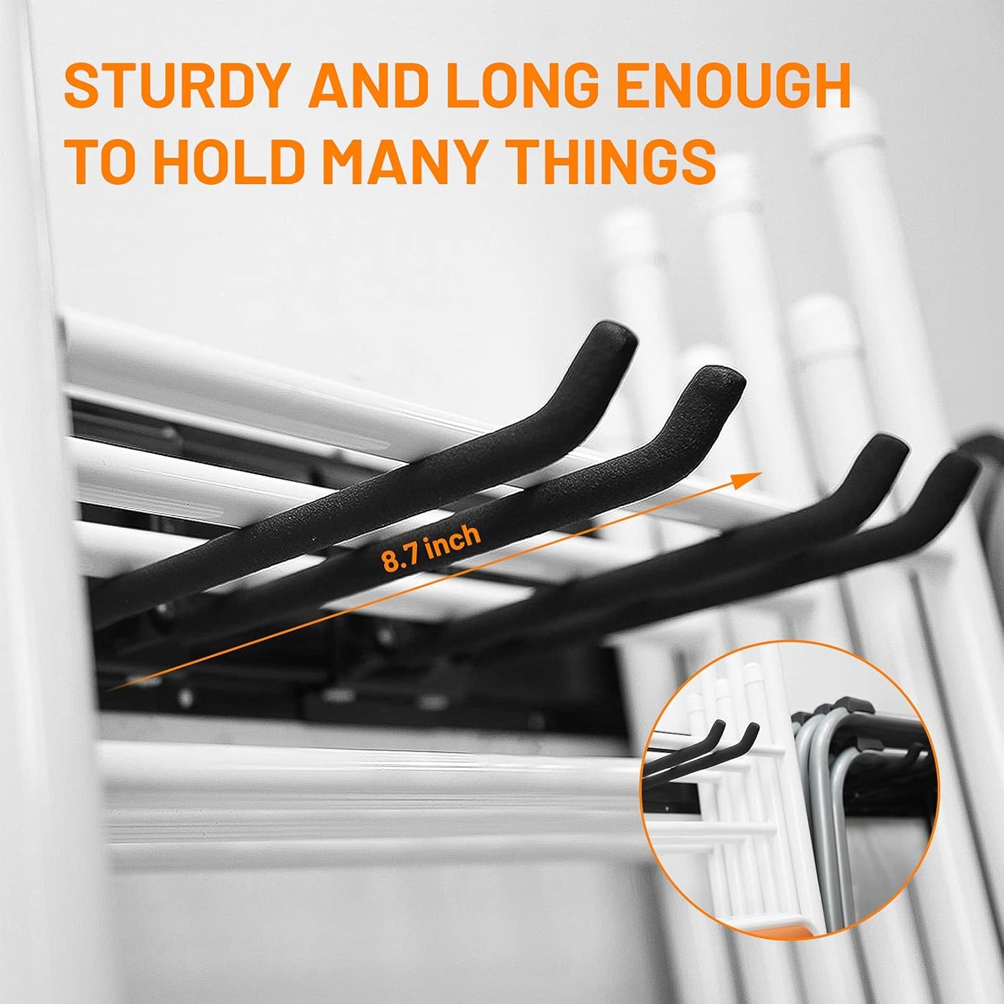 Wallmaster Garage Storage Organization Wall Mount, Garden Tool Rack Organizer Heavy Duty Folding
