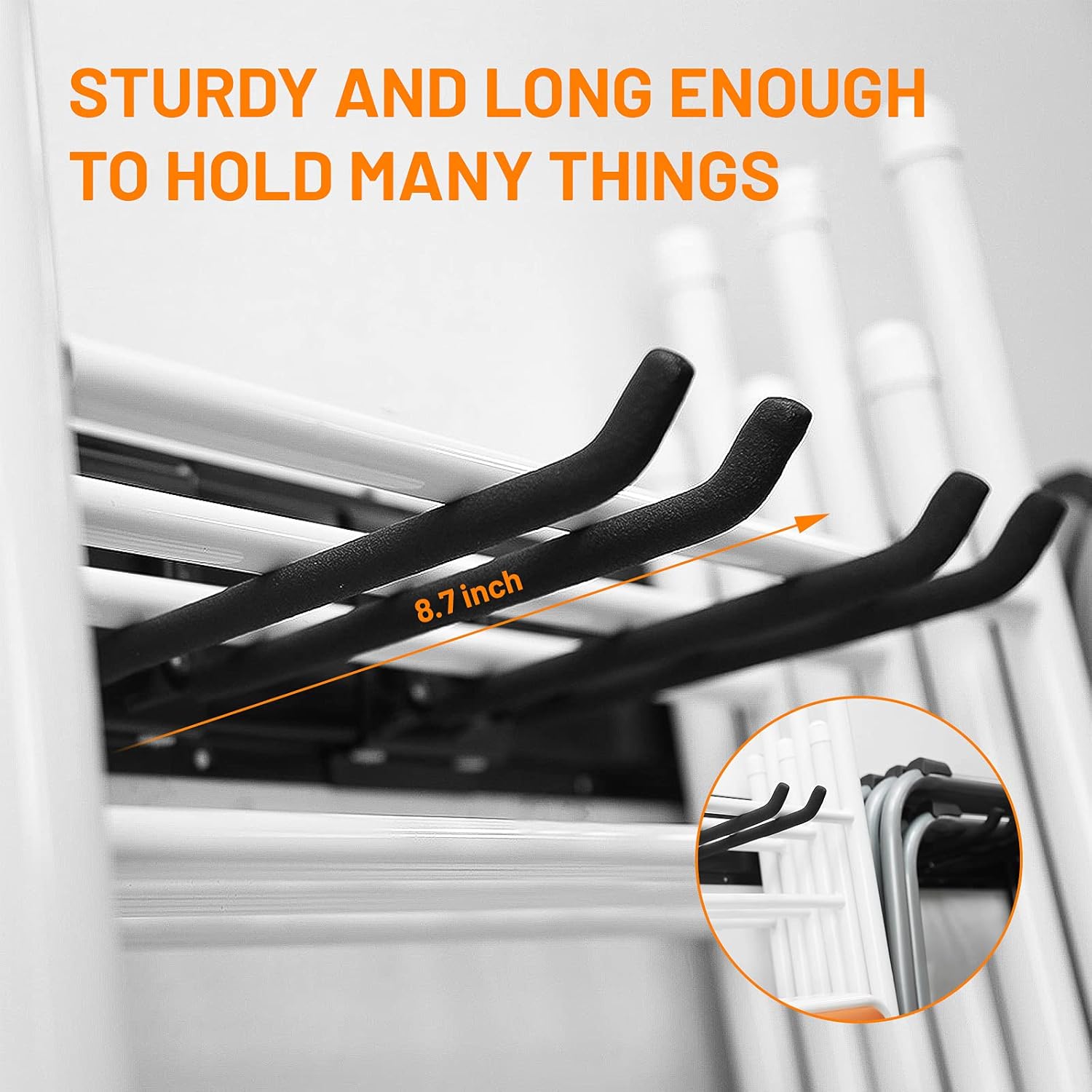 Wallmaster Garage Storage Organization Wall Mount, Garden Tool Rack Organizer Heavy Duty Folding