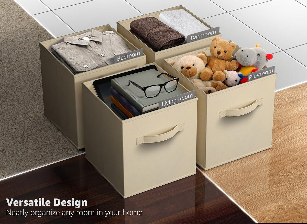 Sorbus Fabric Storage Cubes - 8 Foldable Storage Bins for Organizing Pantry, Cubbies, Toy Box